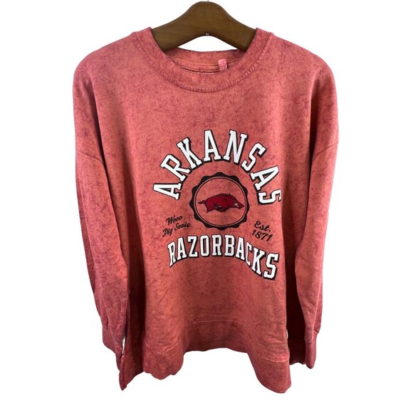 Pressbox Arkansas Razorbacks Sweatshirt Size Small Pullover Red Cotton Blend - Picture 1 of 4